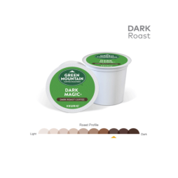 green mountain k cup dark magic coffee pod, roast profile dark