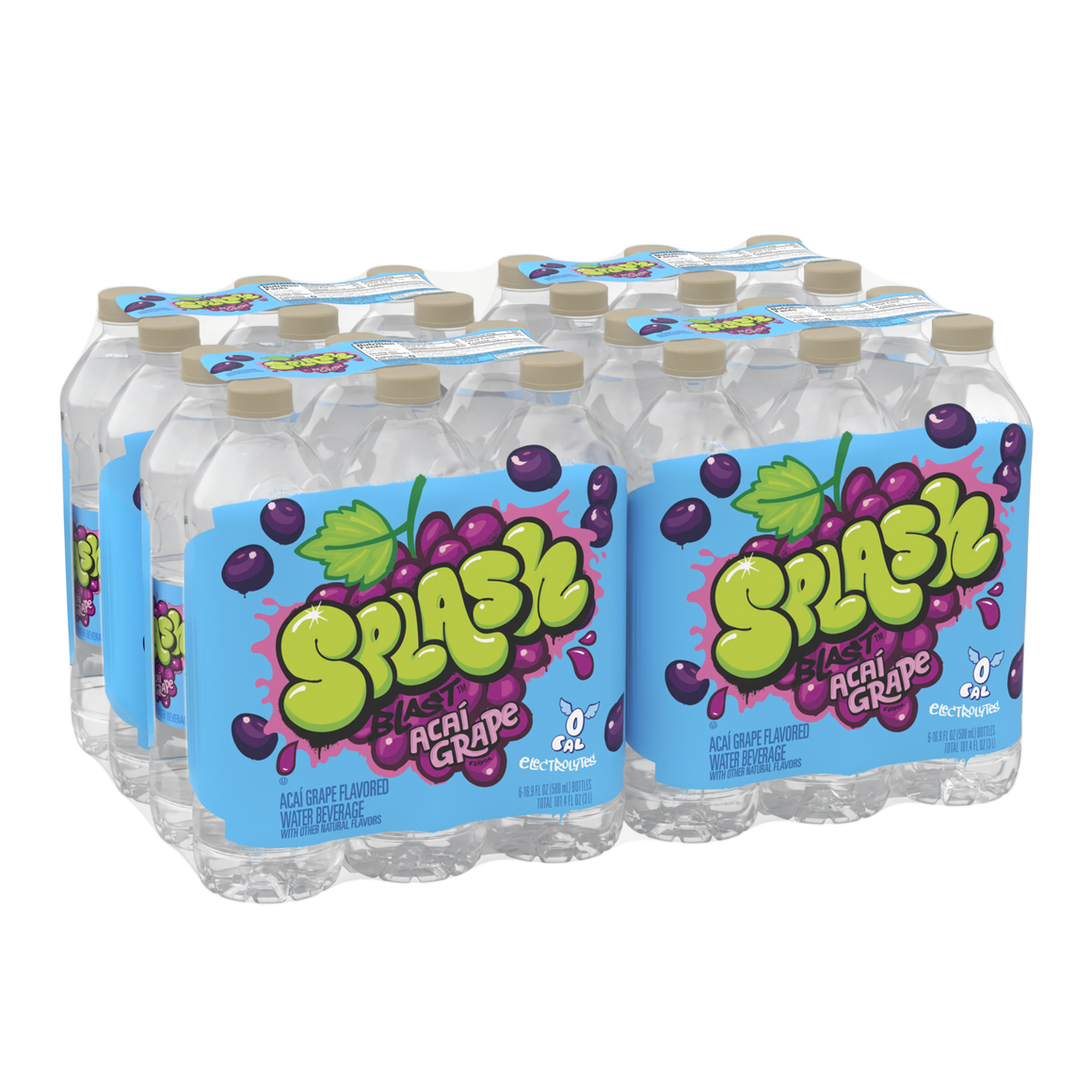 Splash Blast™ Acai Grape Flavored Water 16 ounce 24Pack ReadyRefresh