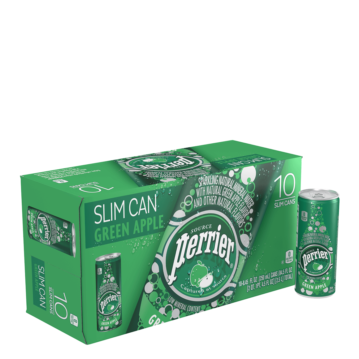 Perrier® Green Apple Flavored Carbonated Mineral Water - Slim Cans
