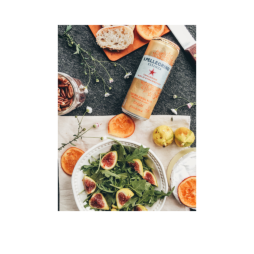 lifestyle - s.pellegrino essenza tangerine & wild strawberry sparkling natural mineral water - slim cans