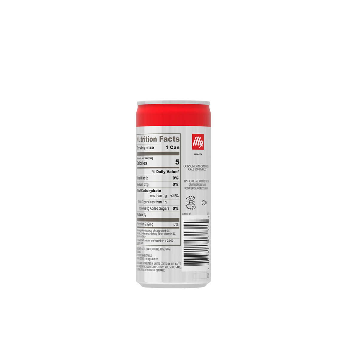 nutrition facts on a can of illy cold brew coffee Image3