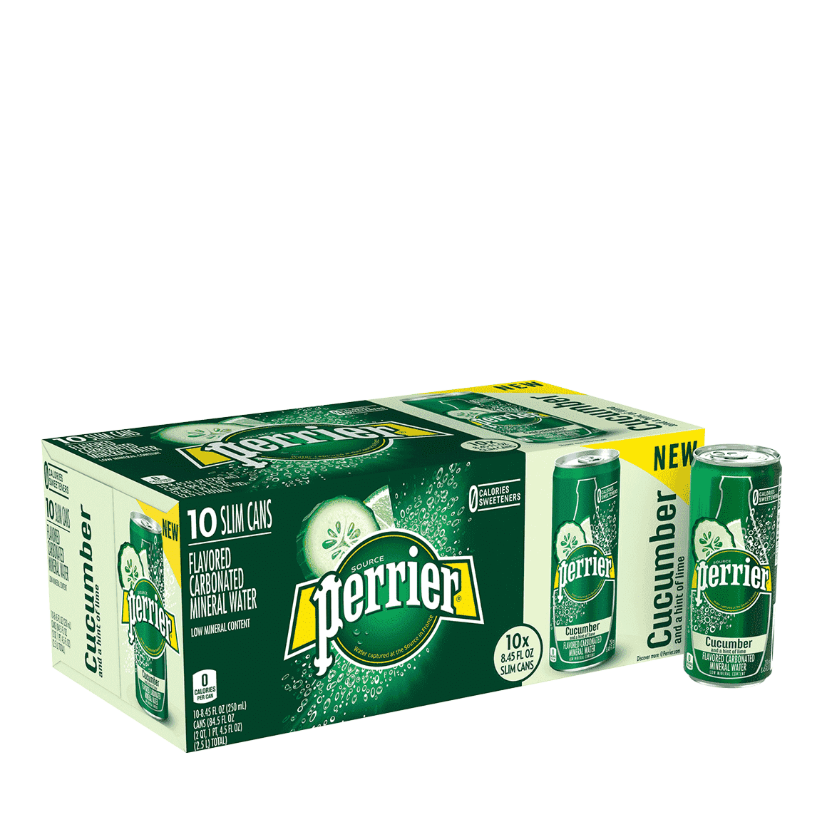 Perrier® Cucumber Lime Flavored Carbonated Mineral Water - Slim Cans