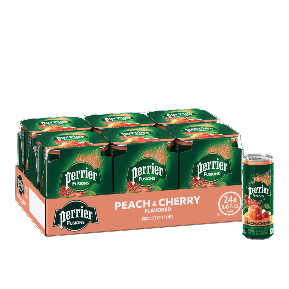 Perrier® & Juice Peach Cherry Mineral Water  8 oz Cans 24-Pack  ReadyRefresh