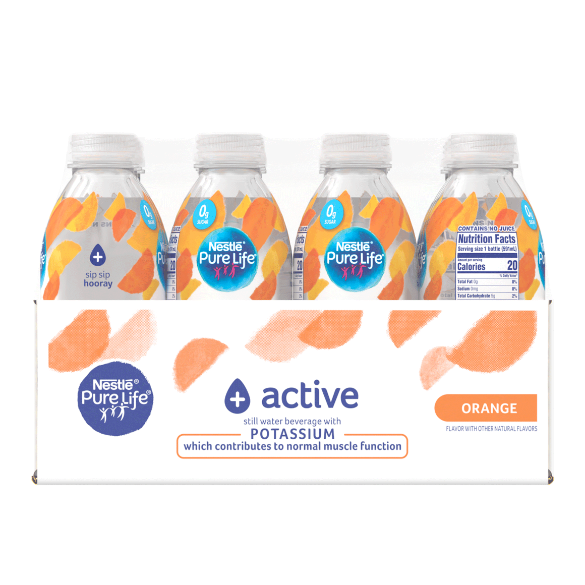 Nestlé®Pure Life®+ Active Enhanced Flavored Water - Orange plus Potassium Image2