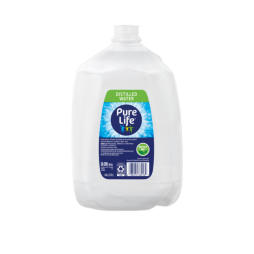 1 gallon jug pure life distilled water side handle single size