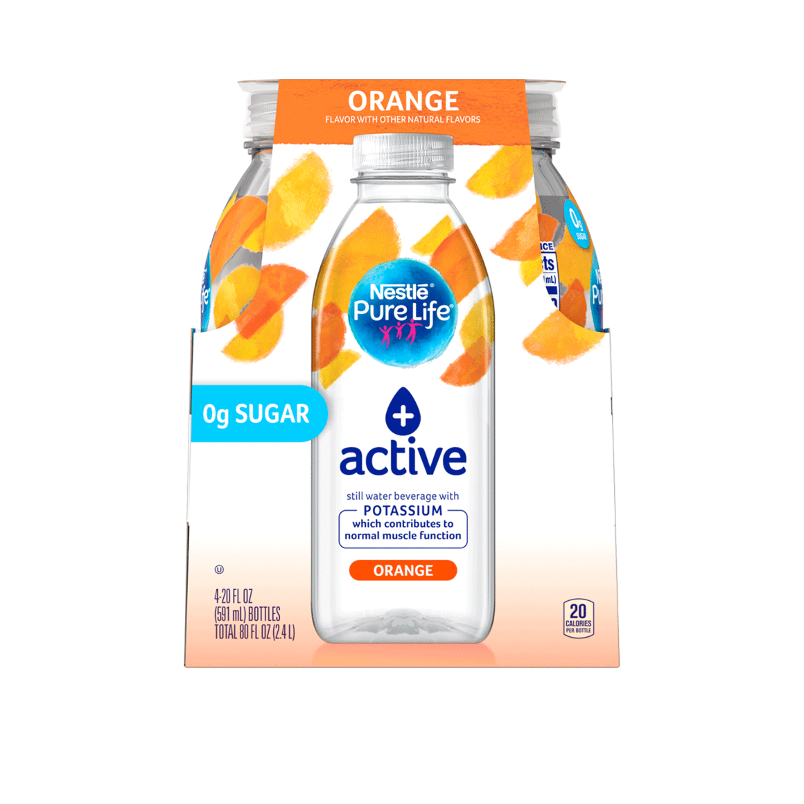 Nestlé®Pure Life®+ Active Enhanced Flavored Water - Orange plus Potassium Image2