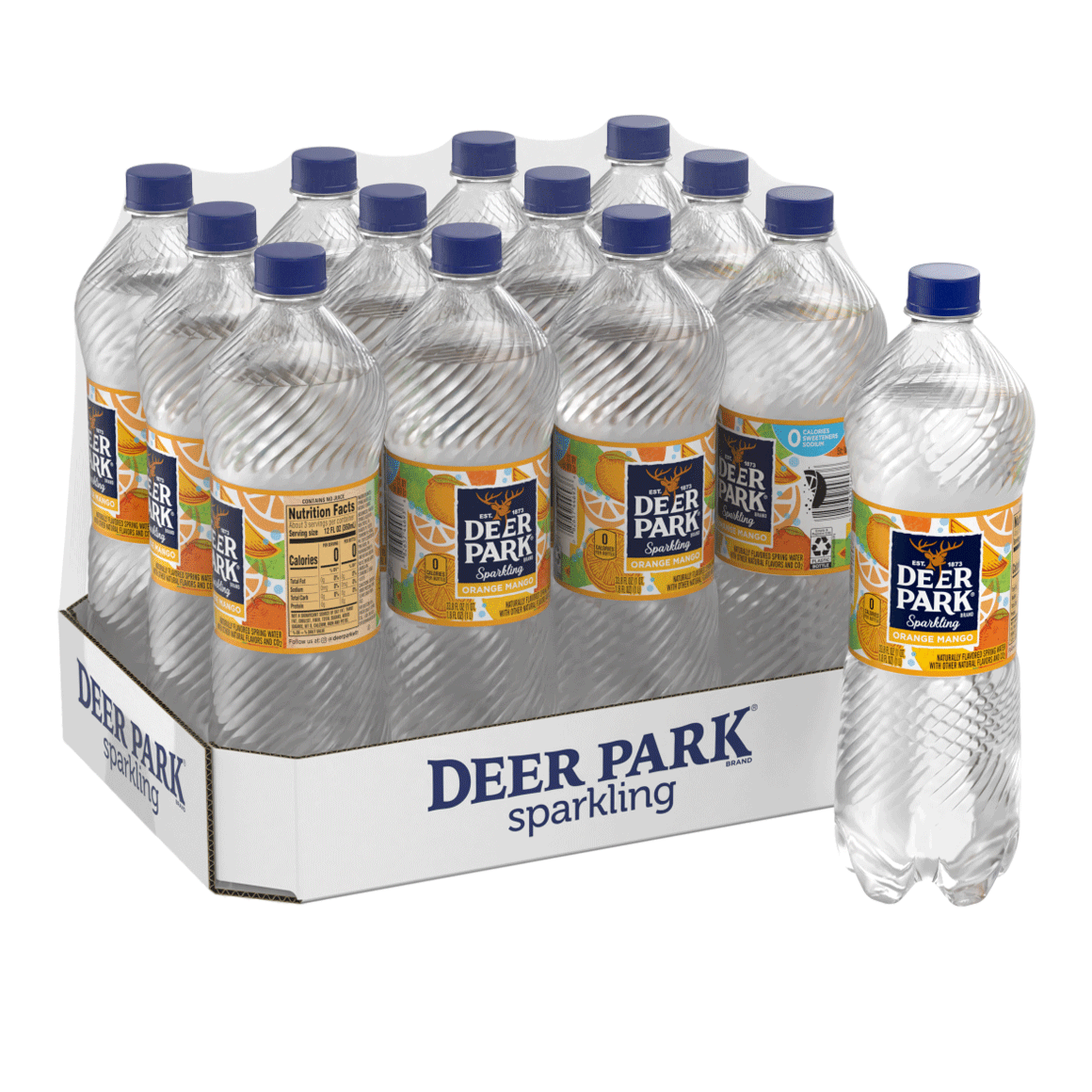 Deer Park® Brand Sparkling 100% Natural Spring Water - Orange Mango