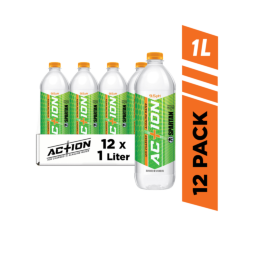 12 pack of 1 liter bottles of action high ph alkaline water